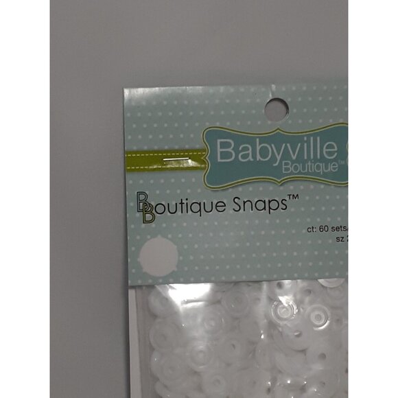 Babyville Boutique Snaps Size 20,  60 Sets pet Pkg, White, Sewing Crafts Infant - Picture 5 of 10